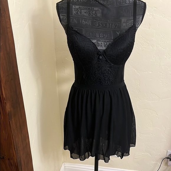 Sophie B Black Chemise with Lace Details - Picture 1 of 10
